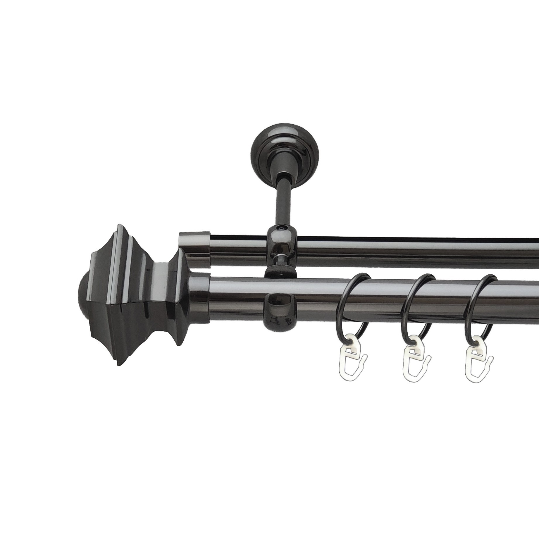 

Карниз Orvit Борджеза металевий дворядний опозитний гладка \ профільна труба кільце металеве Онікс 25\19 мм 300 см