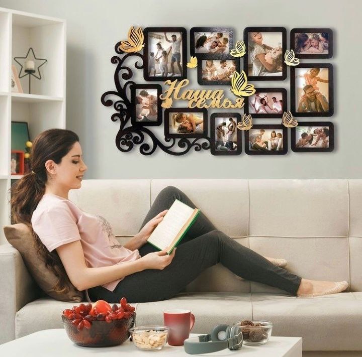 

Настенная фоторамка коллаж "Наша семья" с бабочками на 12 фото (00180-2)