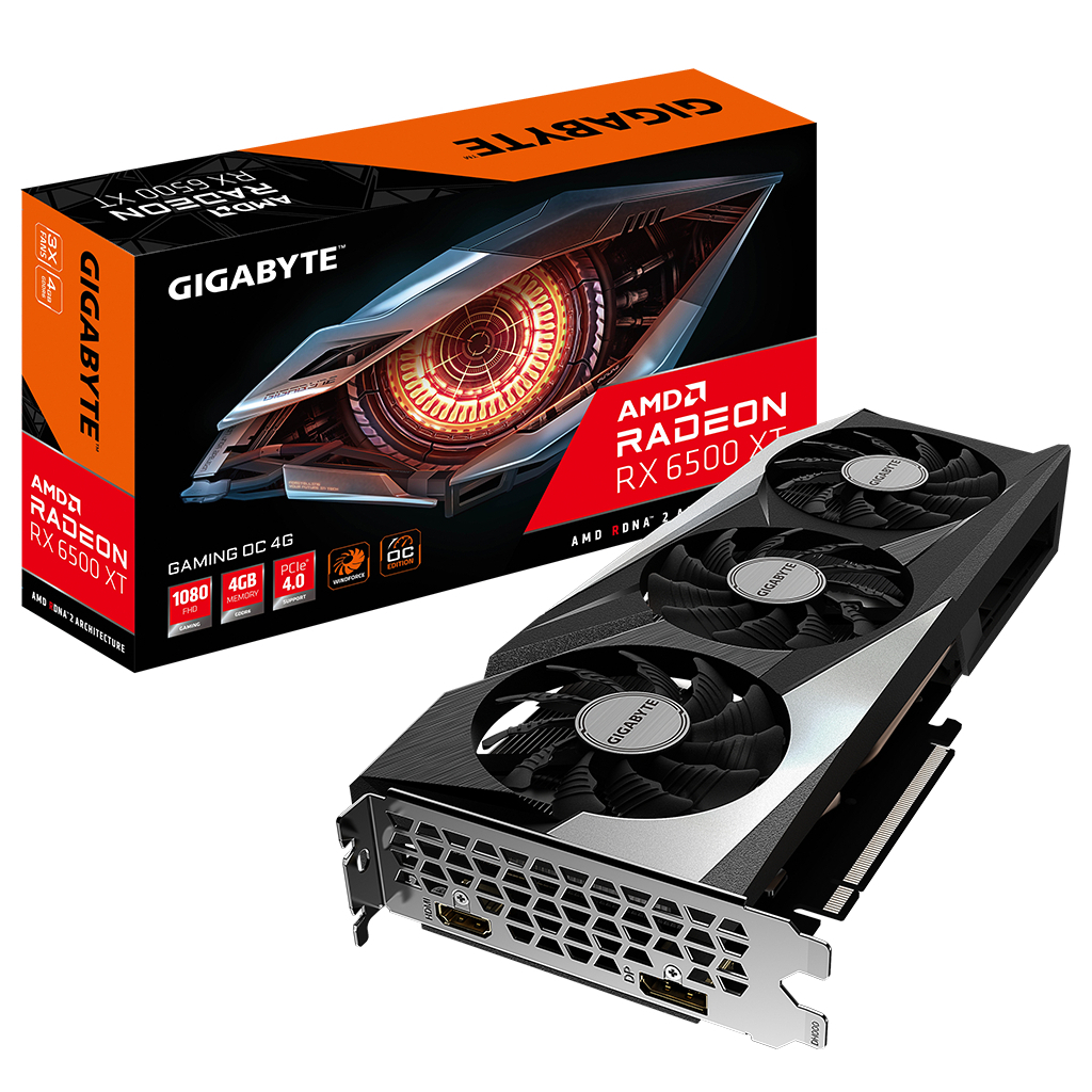 

Видеокарта GIGABYTE Radeon RX 6500 XT 4Gb GAMING OC (GV-R65XTGAMING OC-4GD)