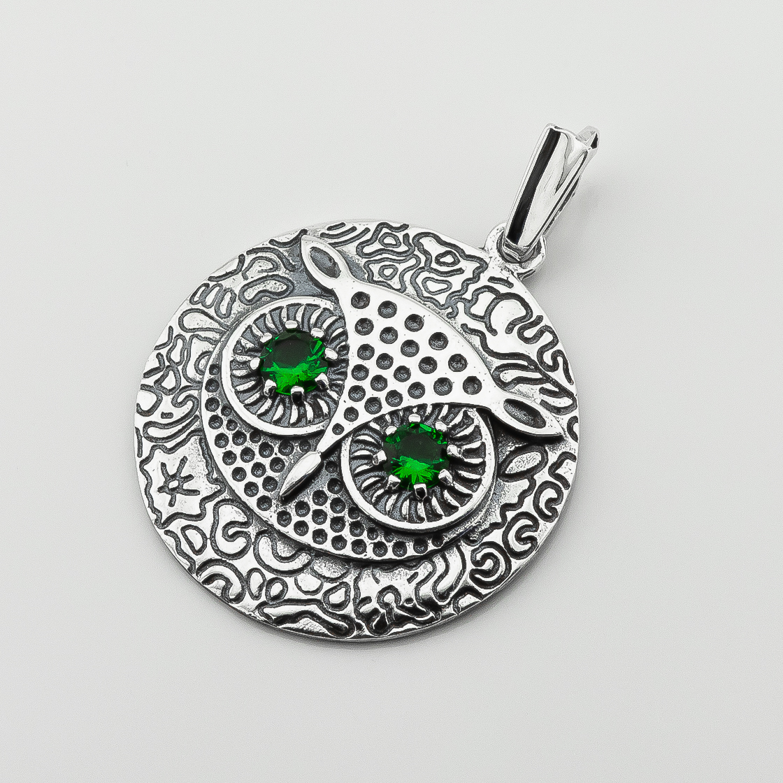 

Серебряная подвеска Сова с фианитами п942 Диамант