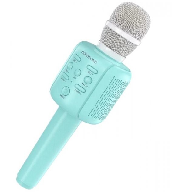 

Караоке микрофон Borofone BF1 Rhyme Бирюзовый, беспроводной Bluetooth микрофон-колонка для караоке