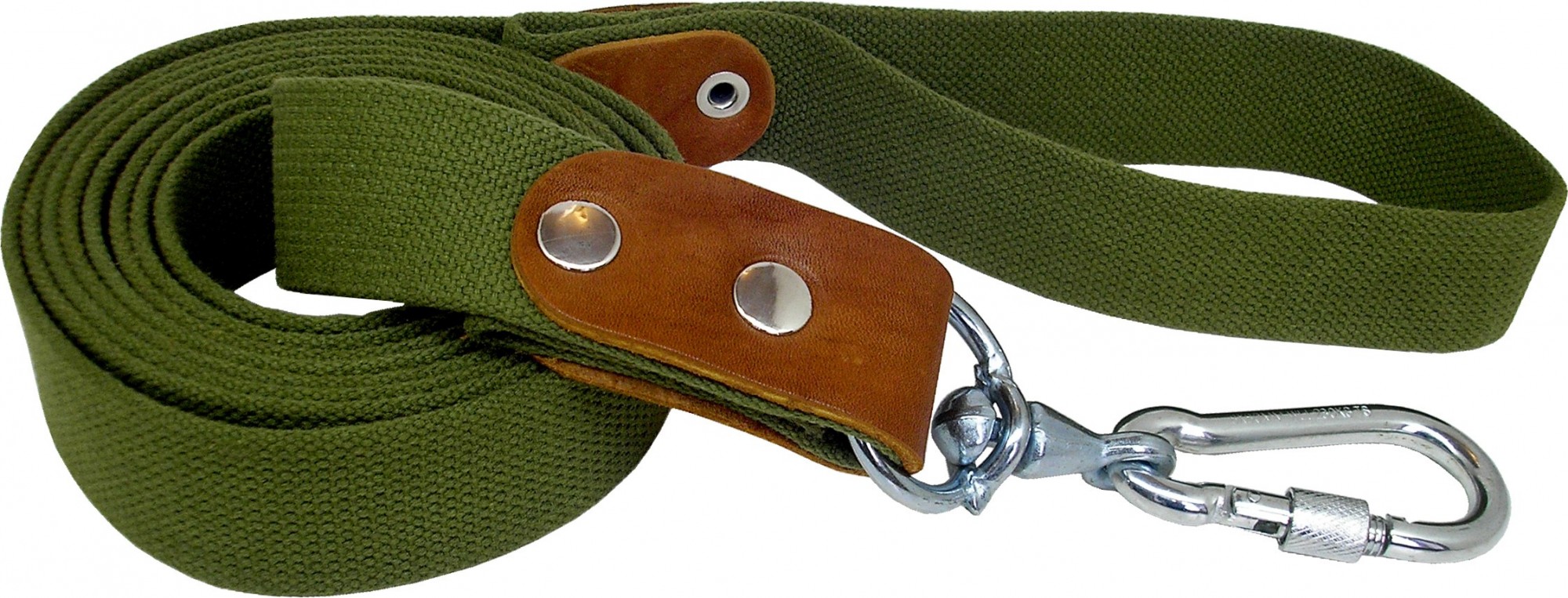 

Поводок для собак "LiLu" брезентовый с кожаными накладками с монтажным карабином 35мм 300см ( 6-13 )