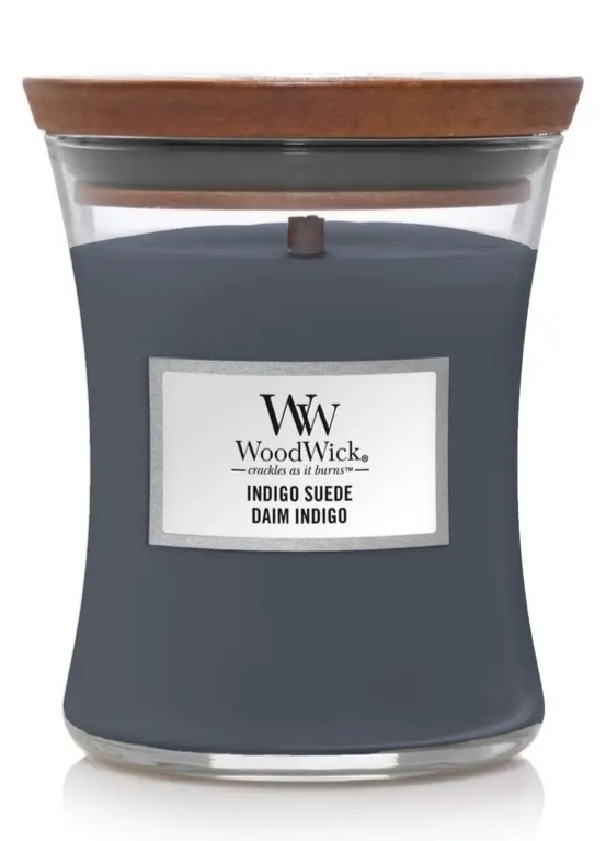 

Ароматична свіча WoodWick Medium Indigo Suede 275 г