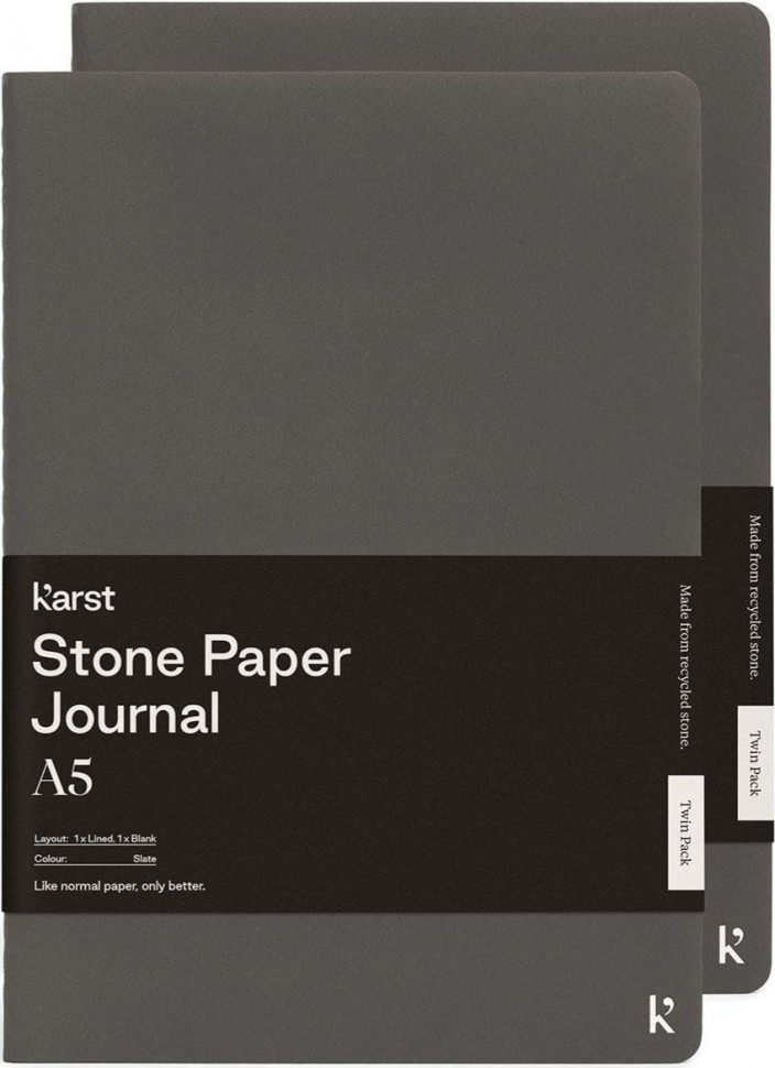 

Набір зошитів Karst Journal A5 14,8 х 21 см в лінію та нелінований темно-сірий