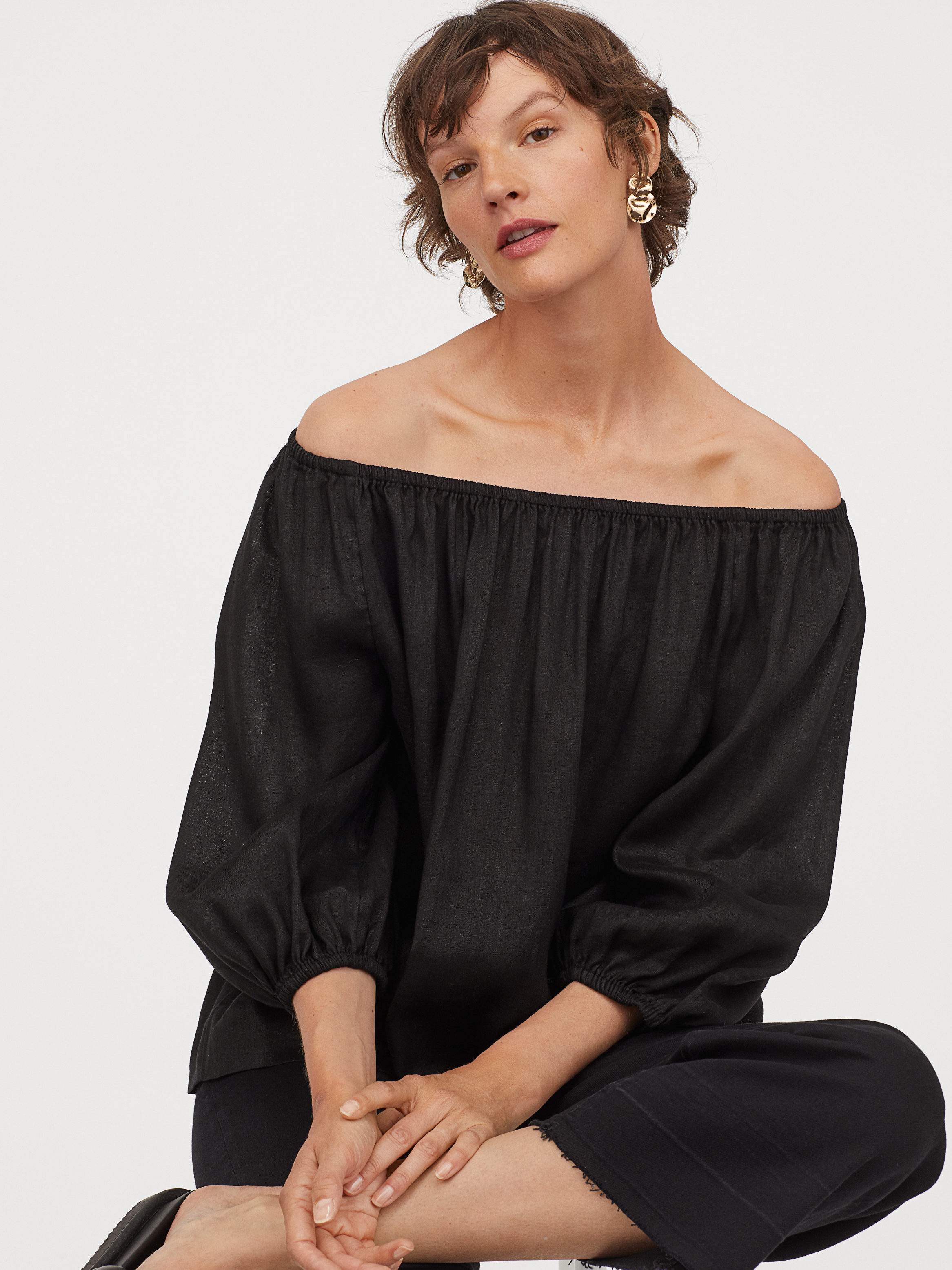 

Блузка H& 060877277 М Черная, Блузка H&M 060877277 М Черная