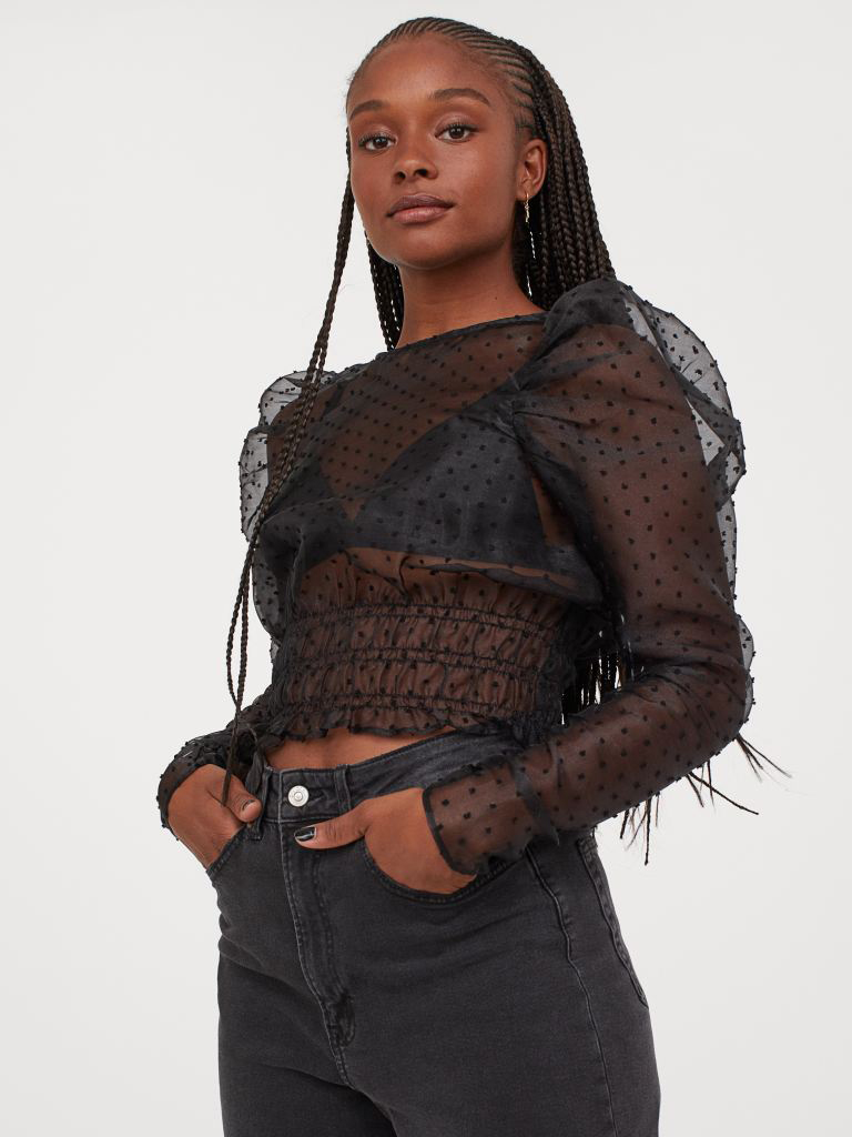 

Блузка H&M 060888455  Черная, Блузка H&M 060888455 38 Черная