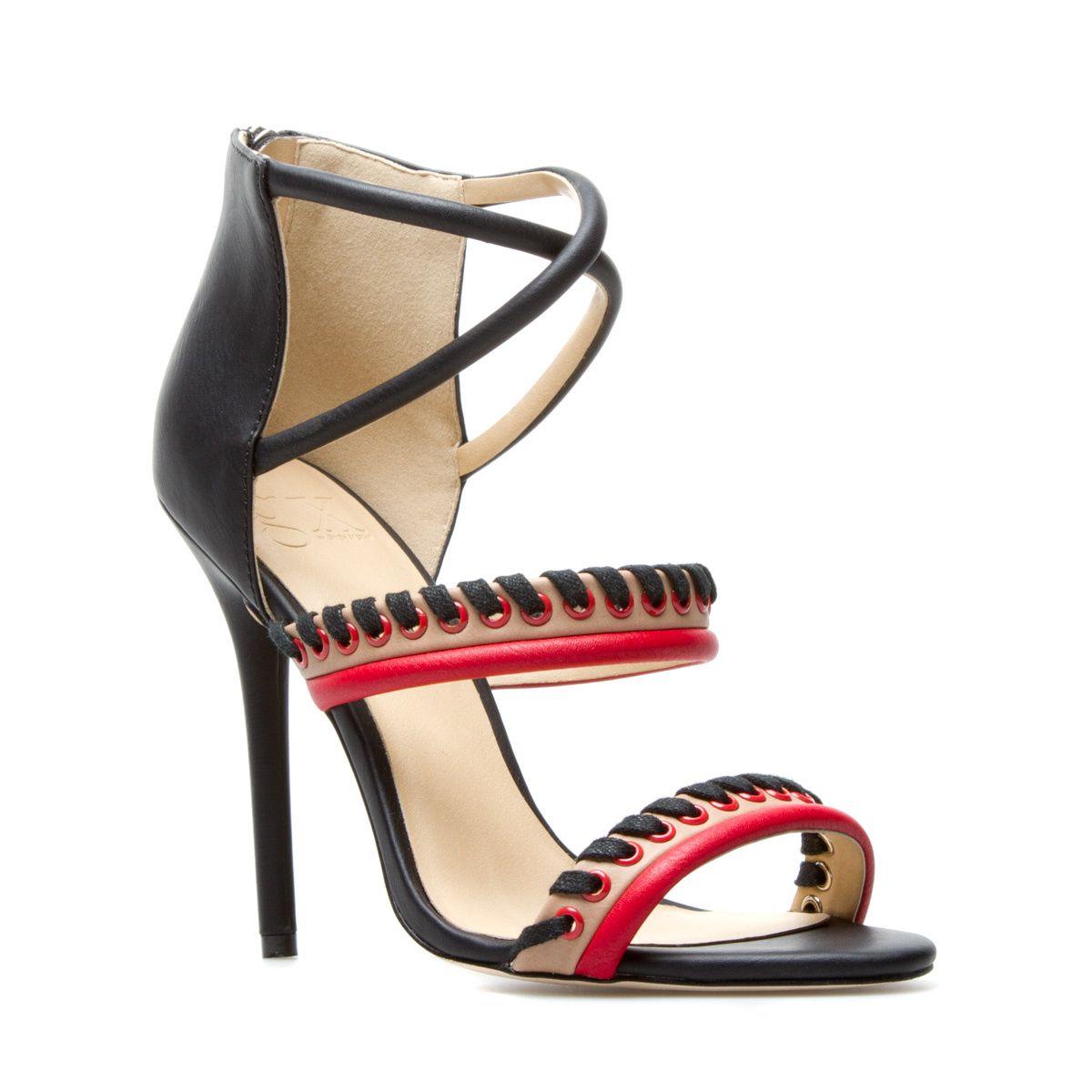 

Босоножки Justfab Shoe Dazzle Womens Takara 37 Black Orange (027-000423BKOR)