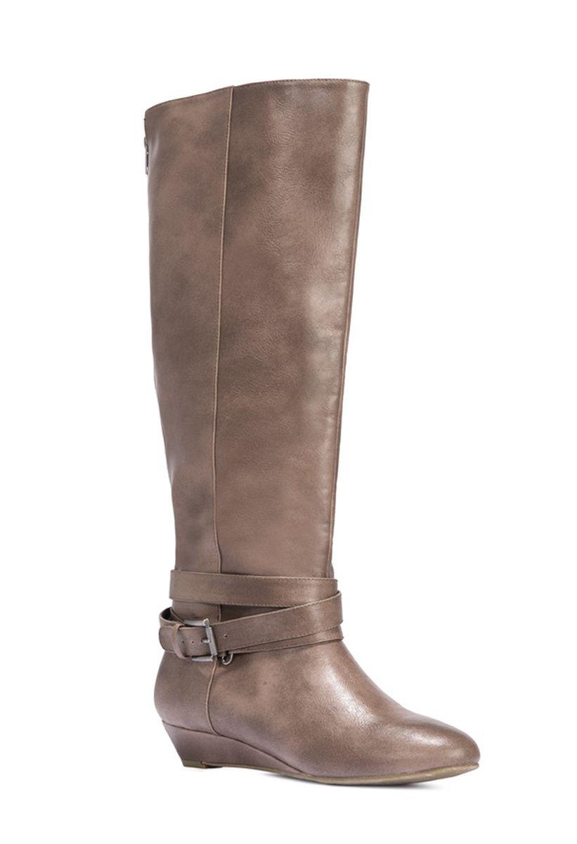 

Сапоги кожаные Justfab Womens Julienne 36 Taupe