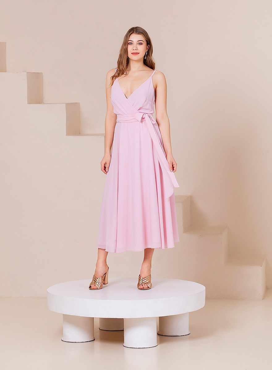 

Вечернее светлое платье миди с открытыми плечами FashionYouWant / розовый 43425202, Вечернее светлое платье миди с открытыми плечами FashionYouWant M/L розовый 43425202