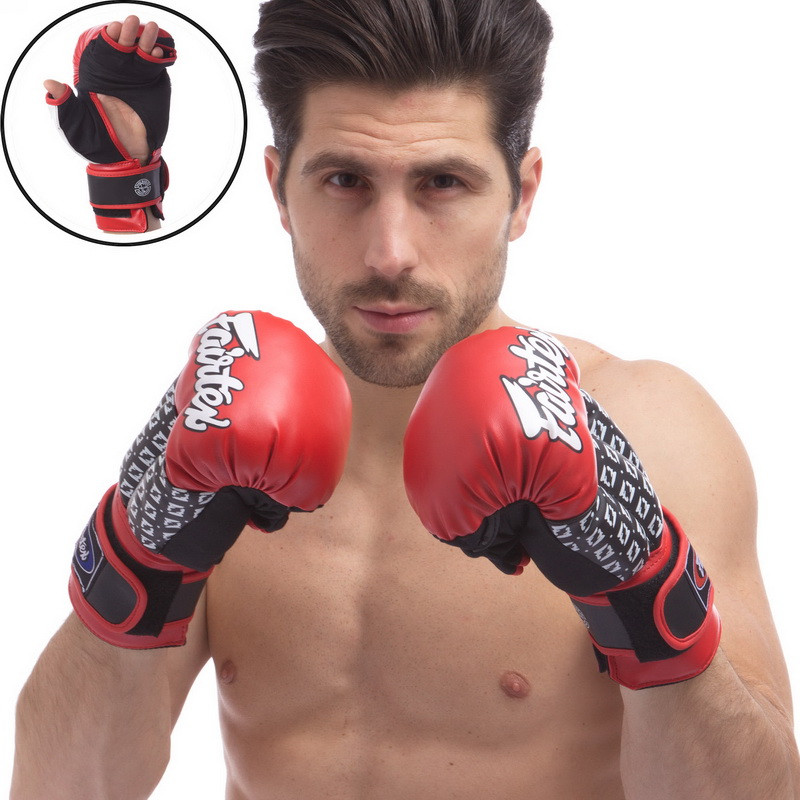 

Перчатки кожанные для смешанных единоборств MMA, самбо, джиу-джитсу, карате FAIRTEX LD-FGVB17 12 унций красные