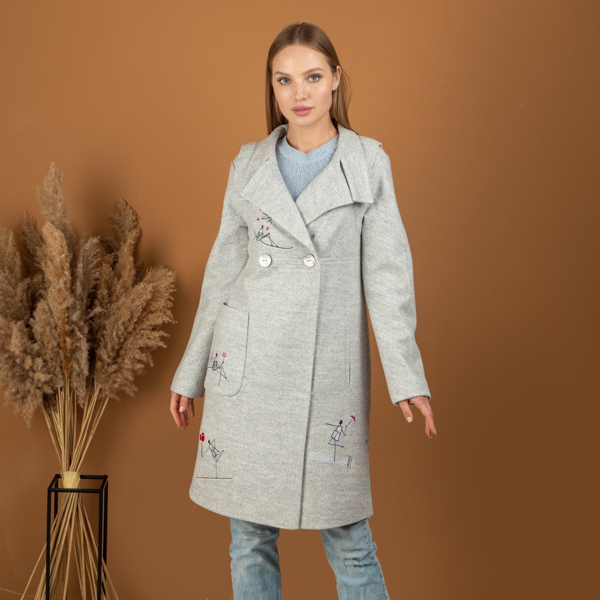 

Женское демисезонное пальто UF-fashion 551-ПК  светло-серый, Женское демисезонное пальто UF-fashion 551-ПК 48 светло-серый