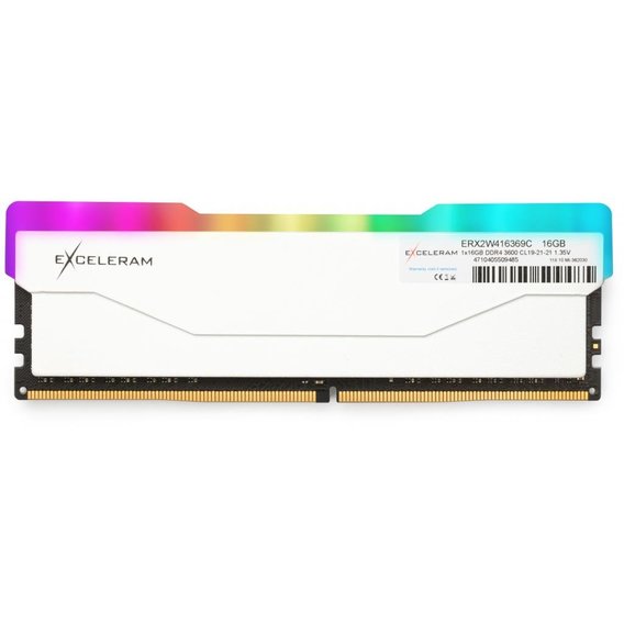 

Модуль пам'яті для комп'ютера DDR4 16GB 3600 MHz RGB X2 Series White eXceleram (ERX2W416369C)