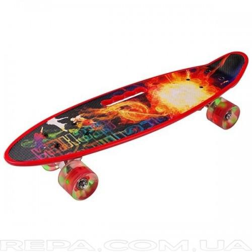 

Скейт Пенни борд C 40310 Best Board колеса PU со светом Красный