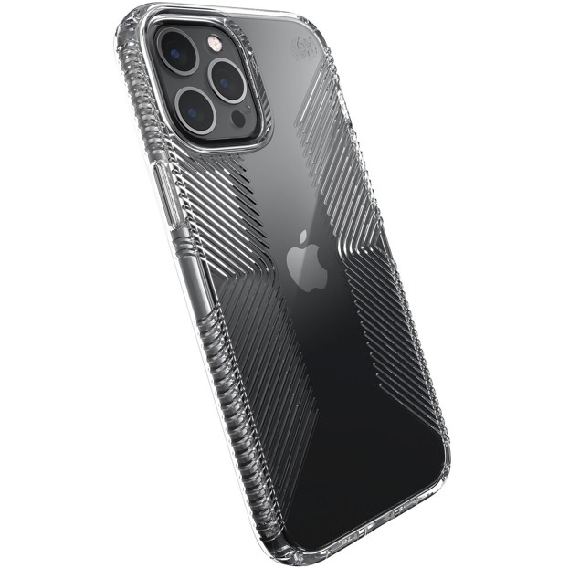 

​Антибактериальный противоударный чехол бампер Speck Perfect Clear with Grips Apple Iphone 12 Pro Max clear 6.7"