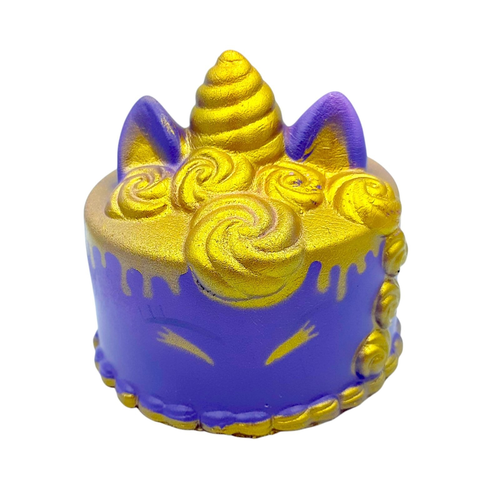

Игрушка антистресс сквиш (Squishy) Торт Единорог фиолетовый с золотым