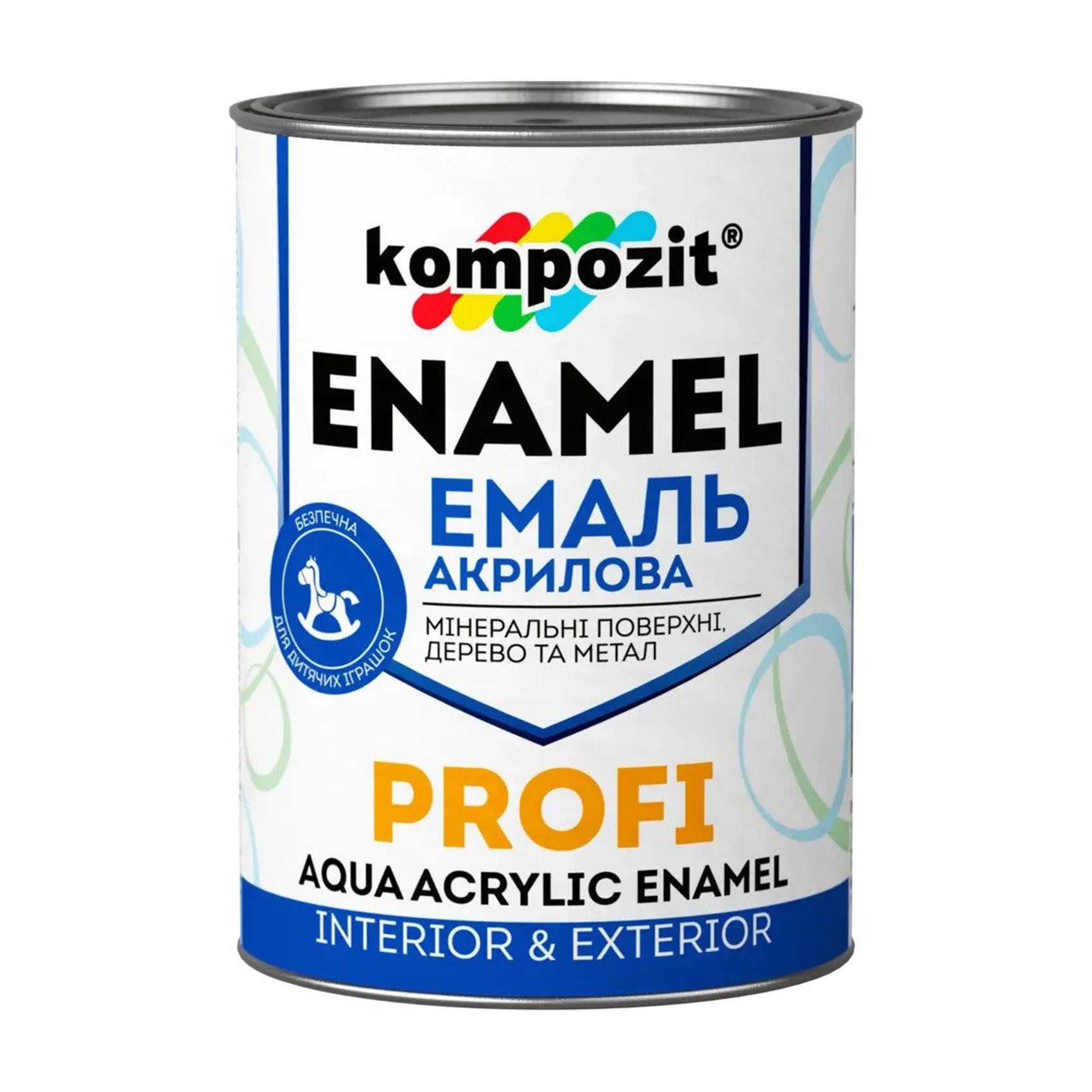 

Эмаль акриловая Kompozit PROFI Белая 10л глянцевая