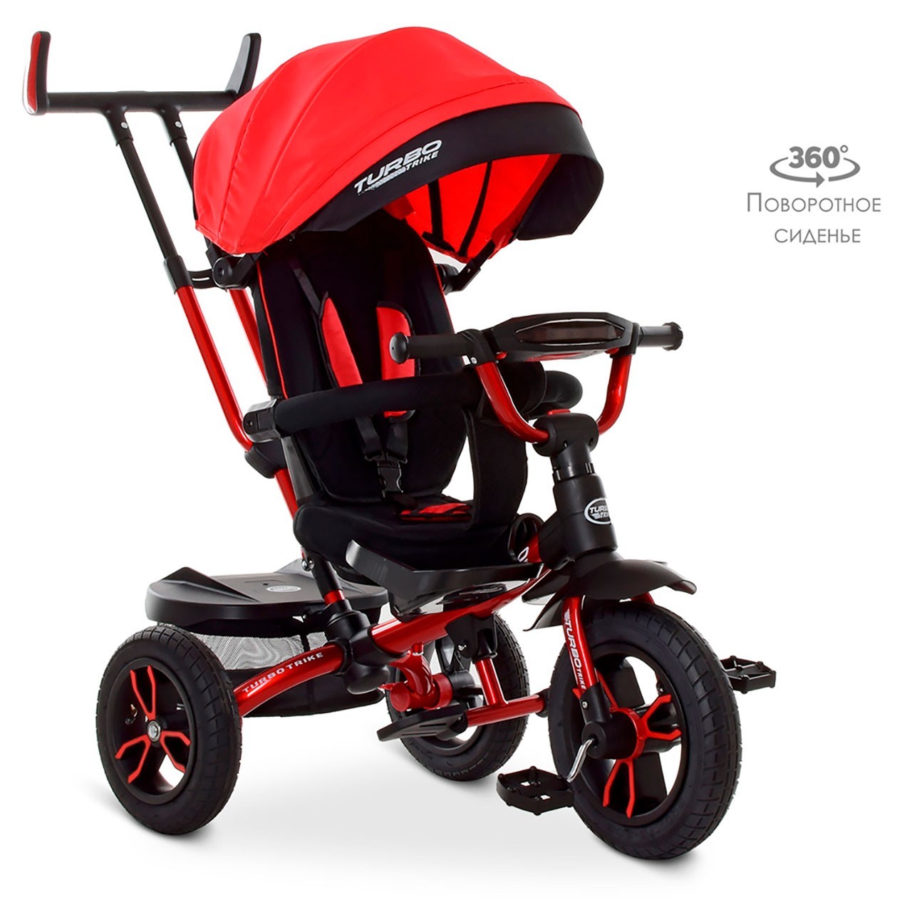 

Велосипед-коляска TURBOTRIKE M 4058-1 поворотное сиденье, (свет / музыка / USB / Bluetooth) Красный