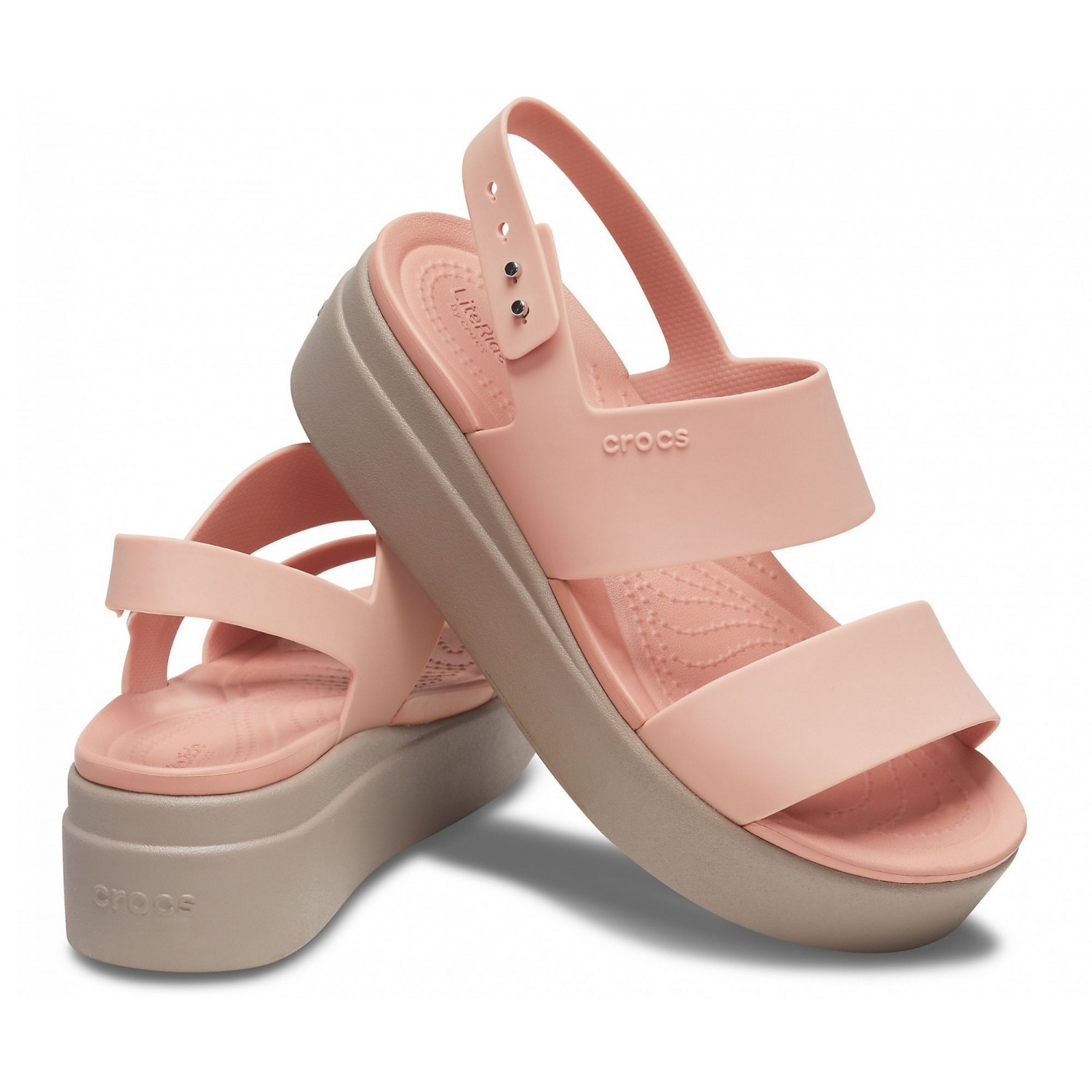 

Босоножки Crocs Brooklyn Low Wedge, W8, бежевые, 38-39