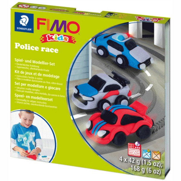 

Набор полимерной глины Fimo Kids Полицейские авто 4 цвета по 42 грамма Staedtler, 803429