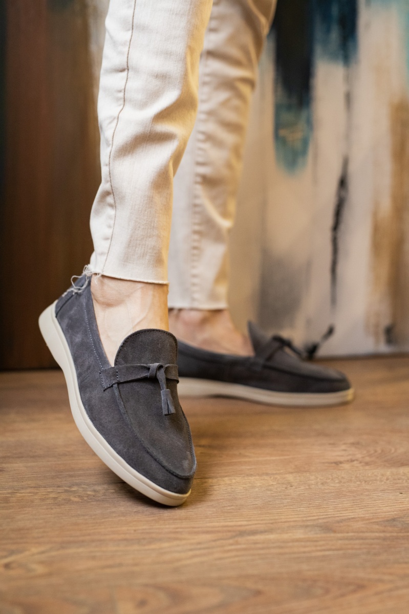 

Женские лоферы замшевые весна/осень серые Multi-shoes размер 40 FV_001332