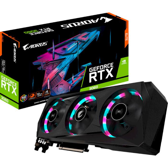 

LHR! Видеокарта AORUS GeForce RTX 3060 Elite 12G LHR Rev2.0 (GV-N3060AORUS E-12GD REV.2.0) Gigabyte