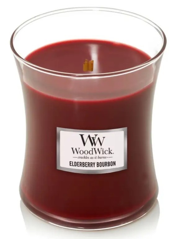 

Ароматическая свеча Woodwick Medium Elderberry Bourbon 275 г
