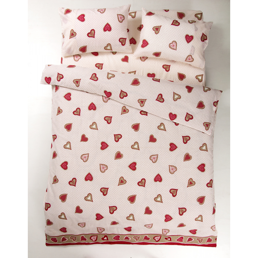 

Постельное белье Iris Home Ranforce Love is розовый двухспальное (svt-2000022286695)