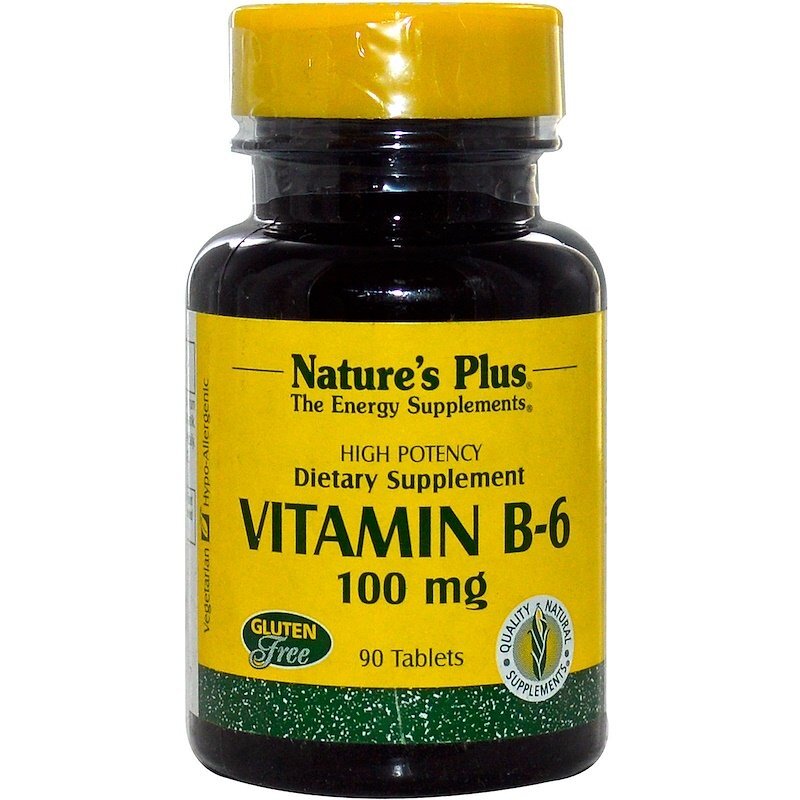 

Nature's Plus, Vitamin B-6, 100 мг, 90 таблеток (NAP-01650)