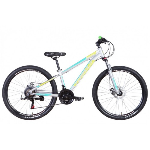 

Велосипед FORMULA MOTION 26" 13" 2021 Серебристо-зеленый с бирюзовым