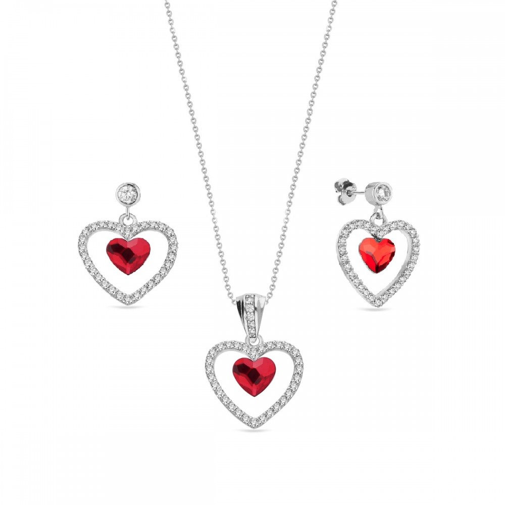

Серебряный комплект Spark со Swarovski Amour NKCC28086LSI