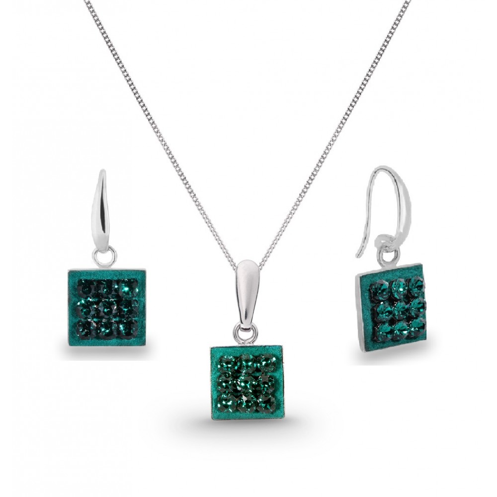 

Серебряный комплект Spark со Swarovski Sparkle NNKWESH3EM