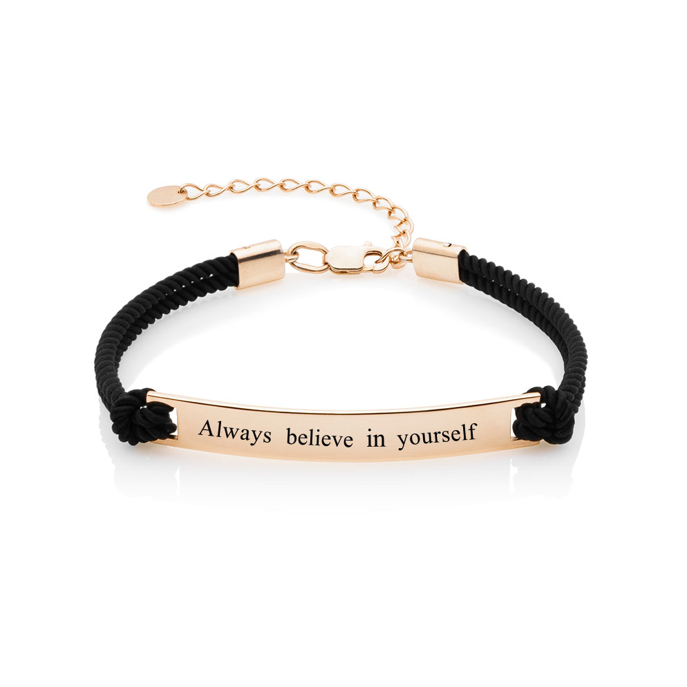 

Браслет на шнурке Always believe in yourself позолота размер 16 - 20 см