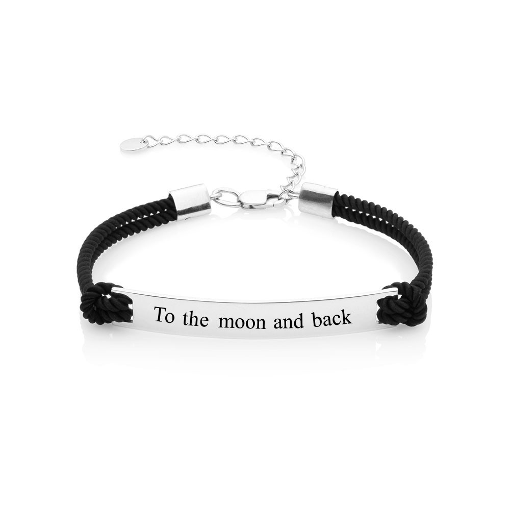 

Браслет на шнурке To the moon and back серебро размер 16 - 20 см