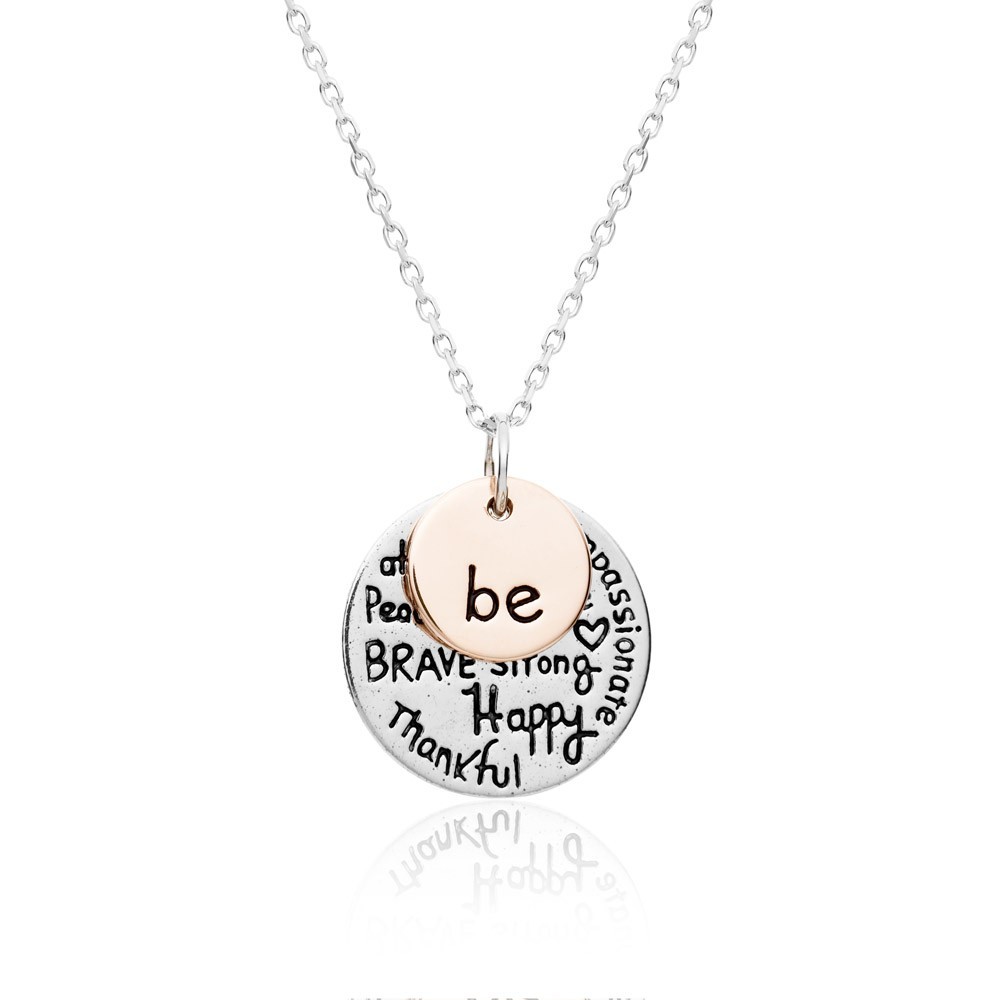 

Подвеска Be...happy brave kind...на цепочке 45 см серебро