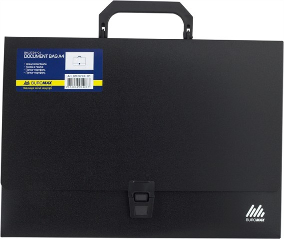 

Портфель Buromax A4 пластик 700 мкм на 1 отделение черный (BM.3724-01)