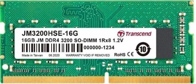 

Модуль пам'яті для ноутбука SoDIMM DDR4 16GB 3200 MHz Transcend (JM3200HSE-16G)