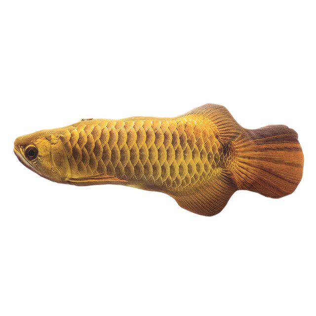 

Игрушка для кошек F&D Arowana Mint мягкая рыба антистресс арована с кошачьей мятой 19 см Желтая