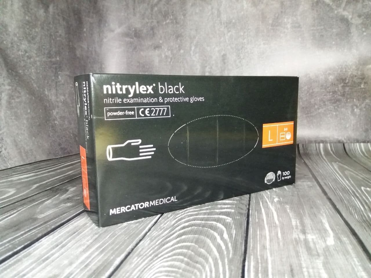 

Перчатки нитриловые нестерильные неопудренные Nitrylex black L 10 уп по 100 шт черные