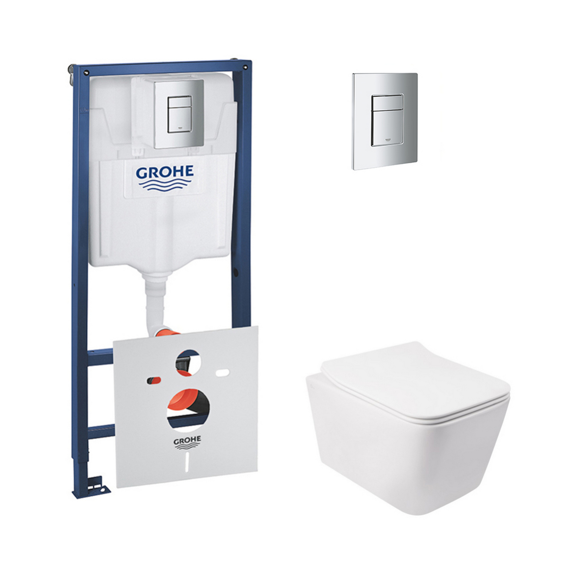 

Набор инсталляция 4 в 1 Grohe Rapid SL 38772001 унитаз подвесной Qtap Crow QT05335170W