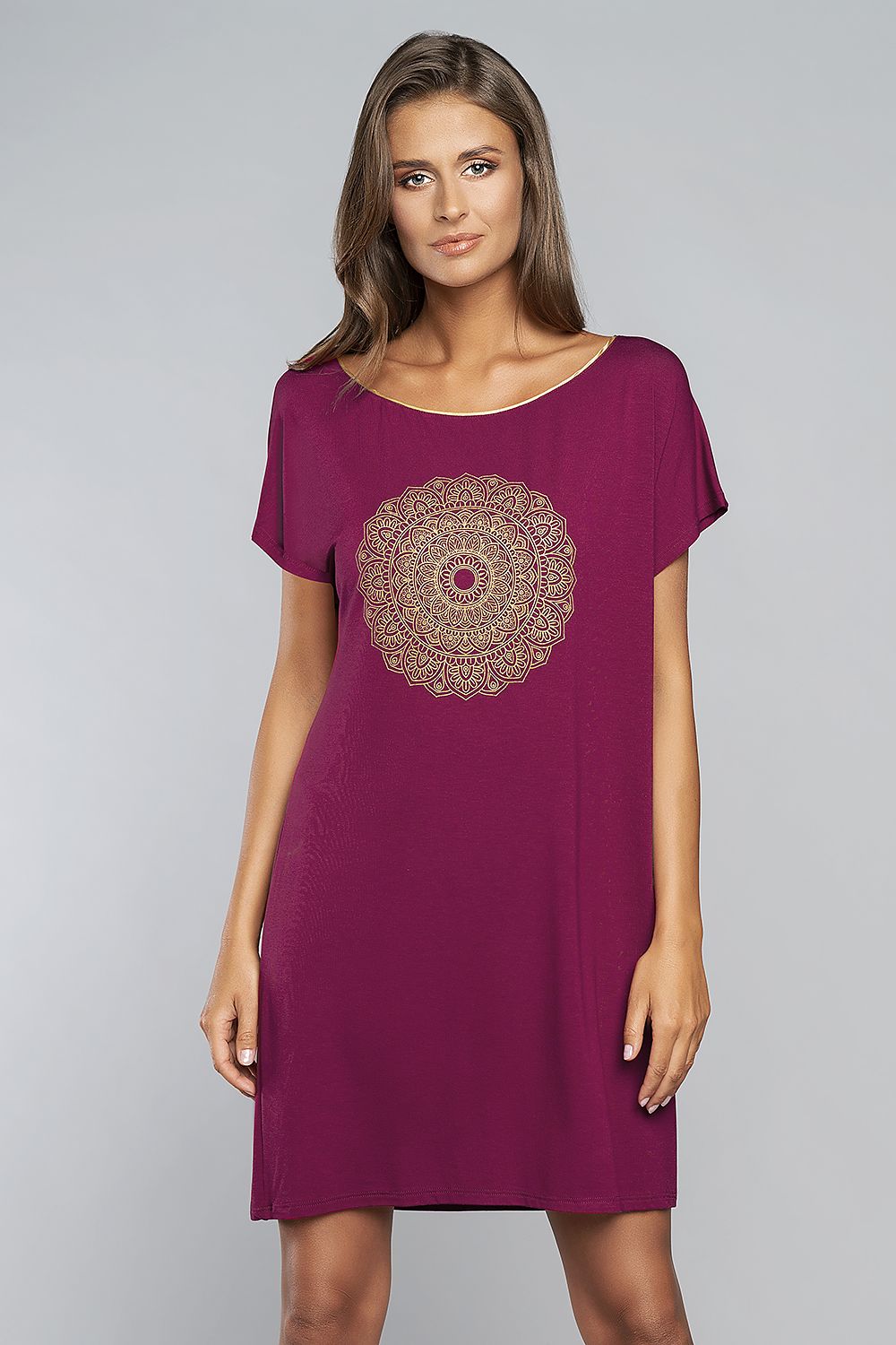 

Нічна сорочка Italian Fashion MANDALA (короткий рукав)  малиновий, Нічна сорочка Italian Fashion MANDALA (короткий рукав) S малиновий