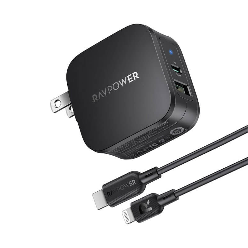 

Сетевое зарядное устройство RAVPower Charger MFi Certified PD 30W 2-Port USB C Fast Charger (RP-PC144)