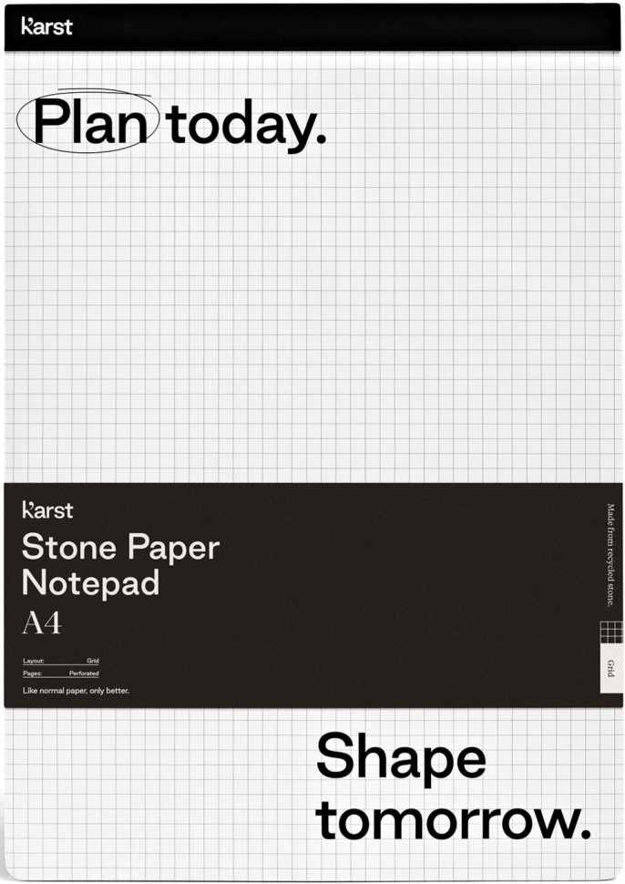 

Блокнот Karst Notepad A4 21 х 29,7 см в клітинку чорний