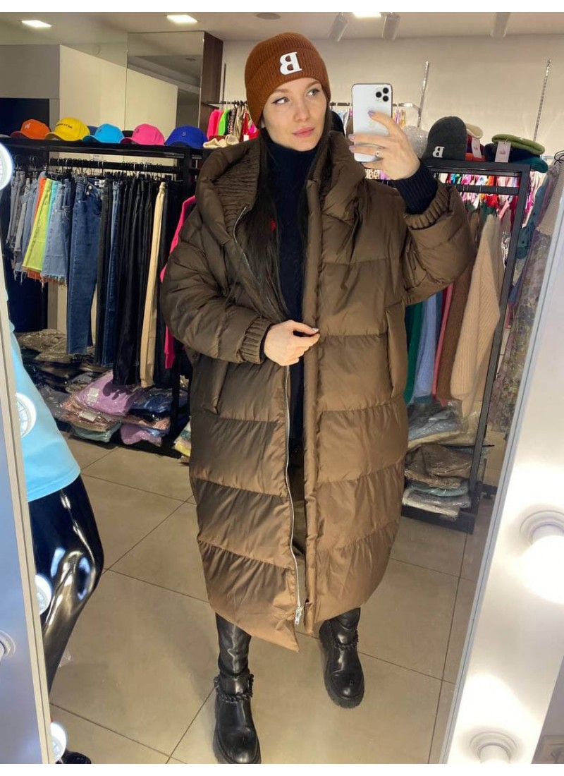 

Пуховик зимний объемный длинный с капюшоном Modern Boutique коричневый,  ПУХ202038, Пуховик зимний объемный длинный с капюшоном Modern Boutique коричневый, one size ПУХ202038