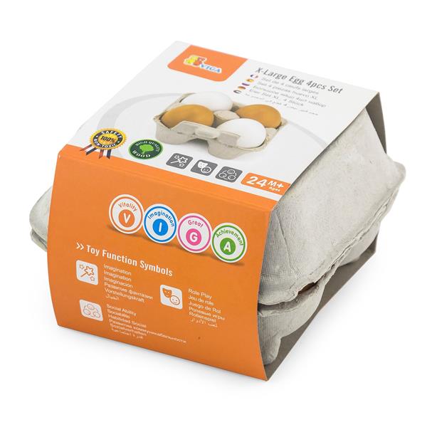 

Іграшкові продукти Viga Toys Дерев'яні яйця в лотку, 4 шт. (50044)