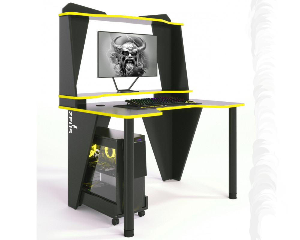 

Геймерский игровой стол ZEUS™ IVAR-2 (1200 мм), черный/желтый