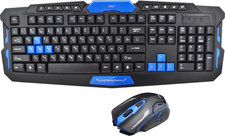 

Компьютерная беспроводная игровая KEYBOARD HK-8100/3253 клавиатура и мышь Black
