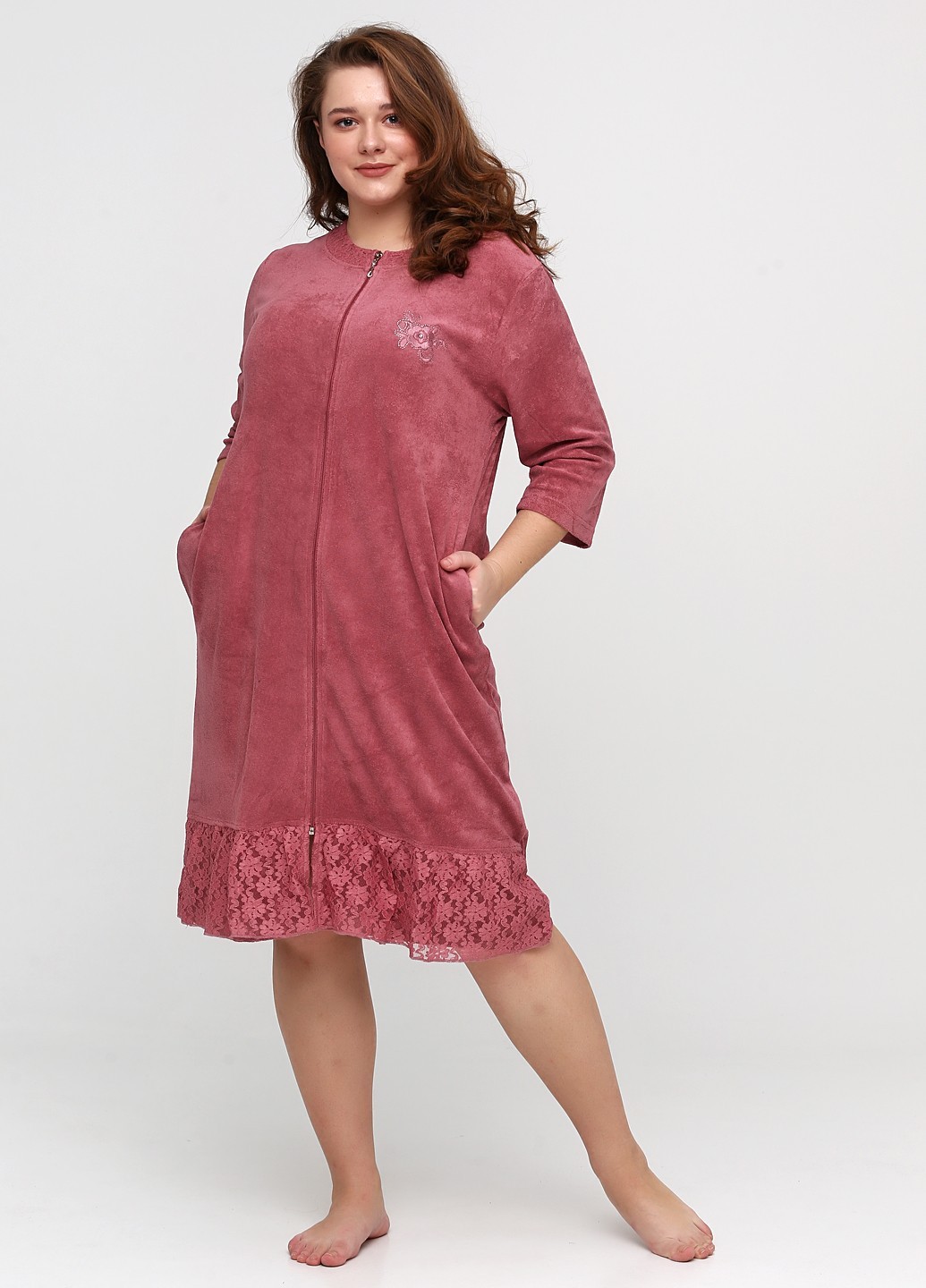 

Халат Romeo Life  темно-розовый 3471-В-43, Халат Romeo Life 4XL темно-розовый 3471-В-43