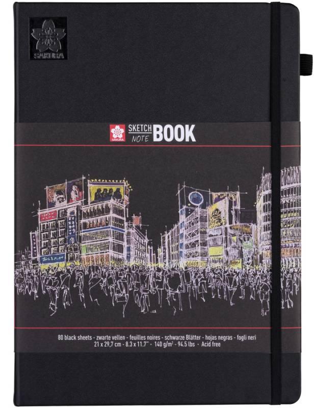 

Блокнот Sakura Sketch А4 21х29,7 см черная бумага страниц 80 листов 140 г/м, 94141005