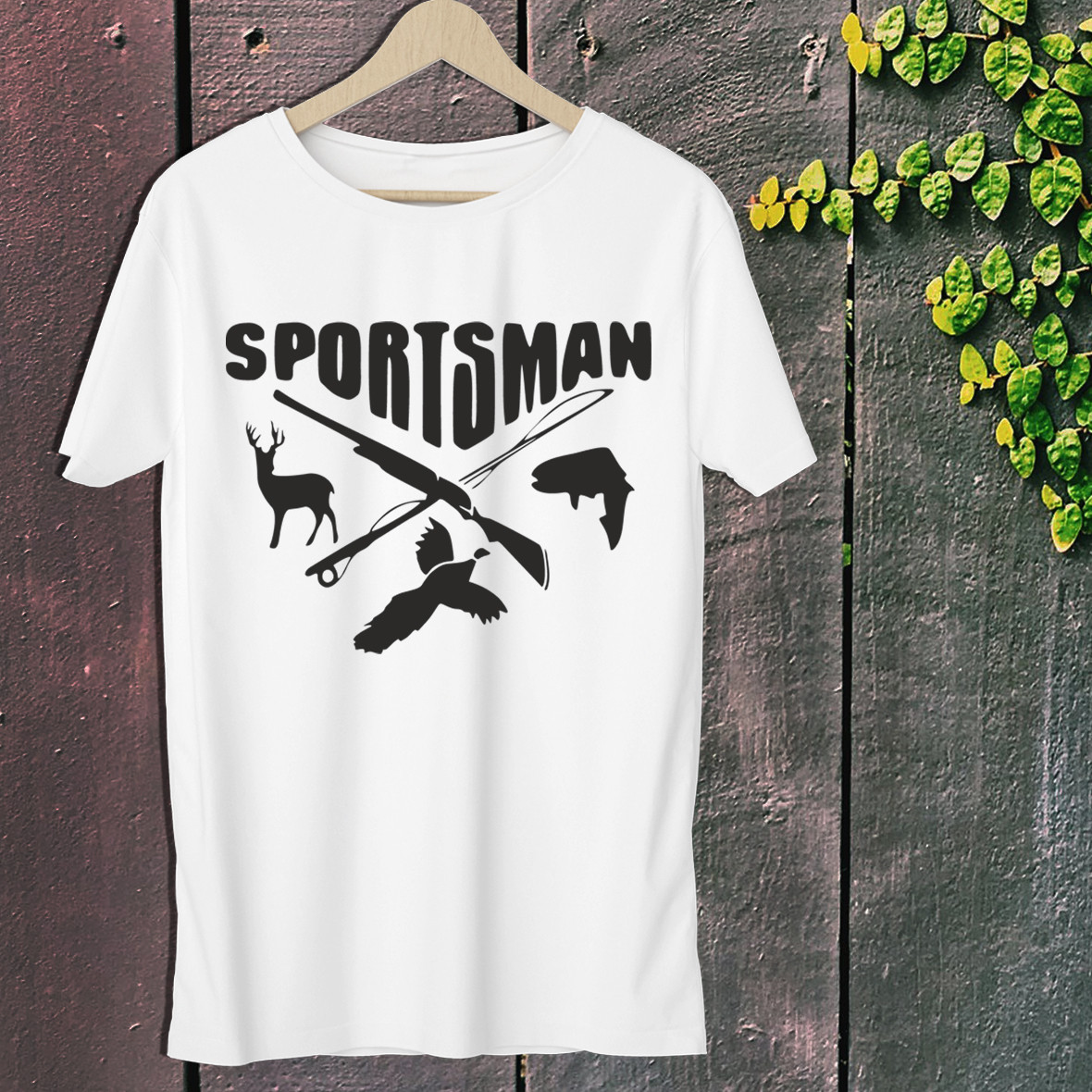 

Мужская футболка для охотника с принтом "Sportsman" Push IT XXL, Белый