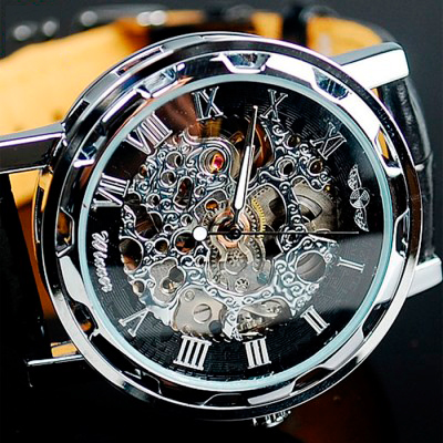 

Мужские классические механические часы Winner Black 1107